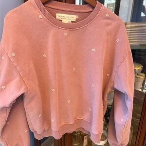 saltwater LUXE Mauve Pink Embroidered Sweatshirt